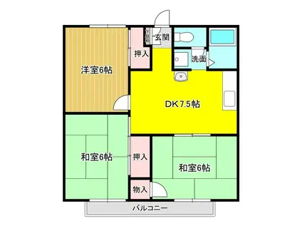 ミナミハイツ(3DK/2階)の間取り写真