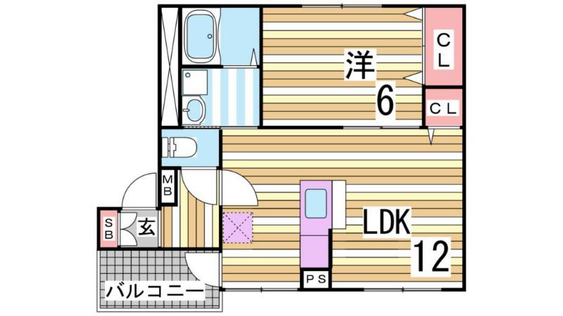 プランド-ル谷上(1LDK/3階)の間取り写真