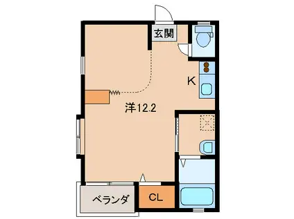 夢フォーラ西ノ庄(ワンルーム/2階)の間取り写真