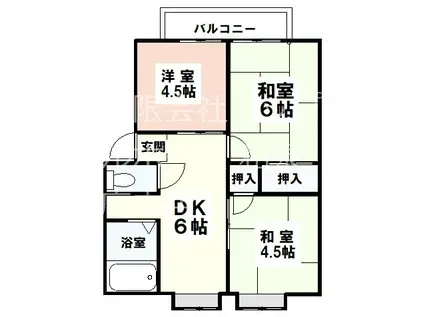 スカイハイツI(3DK/2階)の間取り写真