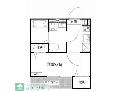 MQUARTO新座II(1K/1階)の間取り写真
