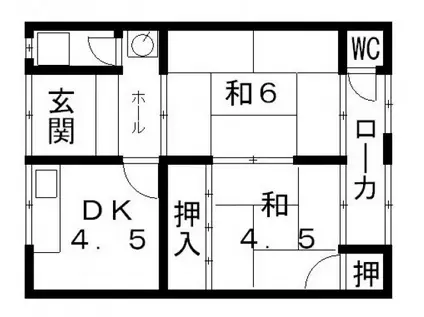 飯島文化(2DK/2階)の間取り写真