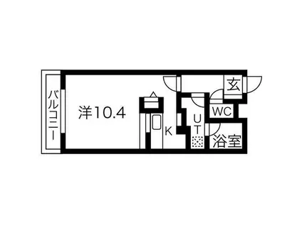 マリオン桑園(1K/3階)の間取り写真