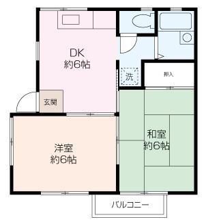 スカイコーポ(2DK/2階)の間取り写真