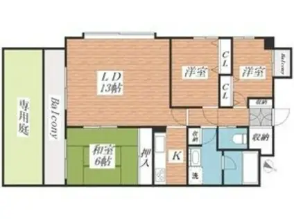 ベルトピア西明石III(3LDK/3階)の間取り写真