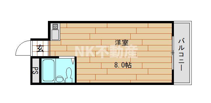 ライラック小阪(ワンルーム/6階)の間取り写真