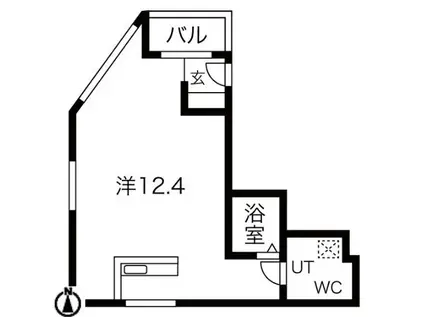 KAKOビル(ワンルーム/6階)の間取り写真