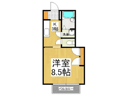 PALハウス(1K/1階)の間取り写真