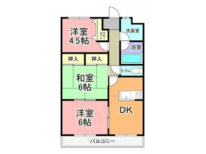 ロイヤルストーン II(3DK/2階)の間取り写真