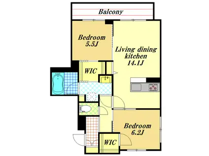 ル コルヌイエ(2LDK/3階)の間取り写真