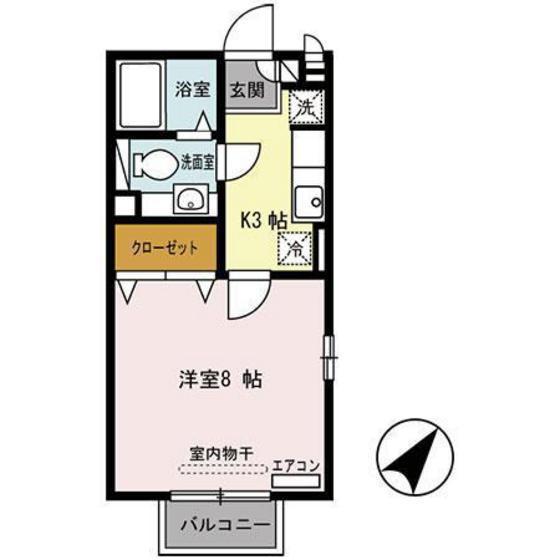 セジュールフジオカ(1K/2階)の間取り写真
