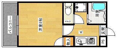 フェニックス原田ビルディングΑ(1K/5階)の間取り写真