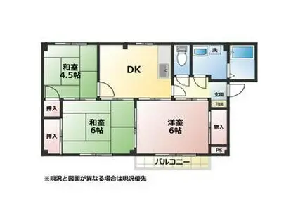 ドリーム(3DK/2階)の間取り写真