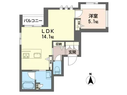 メゾン セルティア(1LDK/2階)の間取り写真