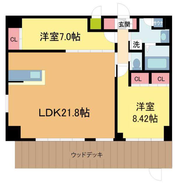プレジオ西宮北口(2LDK/1階)の間取り写真