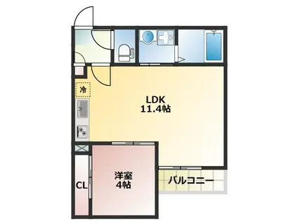 GRANDTIC 輝(1LDK/1階)の間取り写真