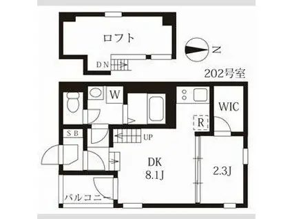 ハーモニーテラス野田II(1DK/2階)の間取り写真