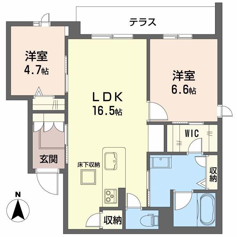 シャーメゾン グリナージュ(2LDK/1階)の間取り写真