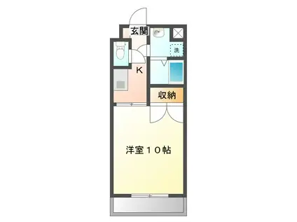 マンションT・U(1K/1階)の間取り写真