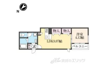 JR東海道本線 野洲駅 徒歩7分 3階建 築1年(1LDK/3階)の間取り写真