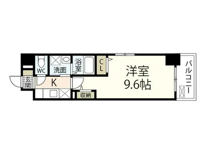 7TH FLAG 己斐本町(1K/4階)の間取り写真