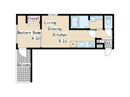 ALEGRIA長田蓮宮通(1LDK/1階)の間取り写真