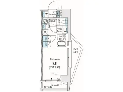 市谷仲之町ビューアパートメント(1K/6階)の間取り写真