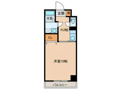 レジデンスFUKU(1K/5階)の間取り写真