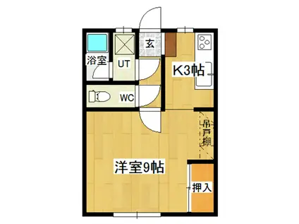 コーポグリーンタウン(1K/1階)の間取り写真