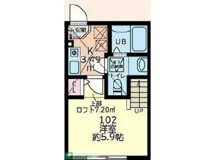 ティナ小田急相模原(1K/1階)の間取り写真