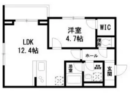グレースポイント(1LDK/1階)の間取り写真