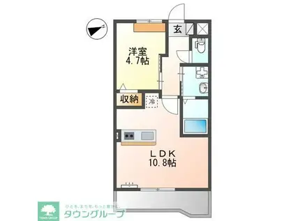 ウイングコート(1LDK/2階)の間取り写真