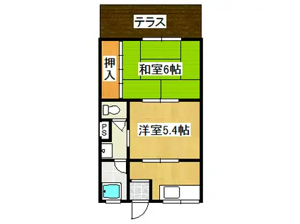 コーポ中山(2K/1階)の間取り写真