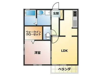 エクセルカーサ立場(1LDK/1階)の間取り写真