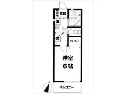 グランデリーベル(1K/2階)の間取り写真