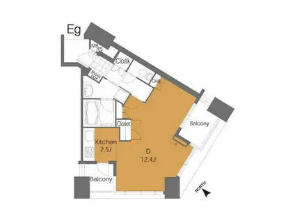 ラクレイス平尾ステーション(1K/10階)の間取り写真