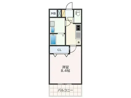 グランパーク県庁東(1K/2階)の間取り写真