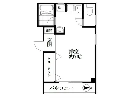 サンパレス阿部(ワンルーム/1階)の間取り写真