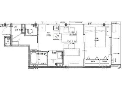MASAMORI BLDG(1LDK/3階)の間取り写真