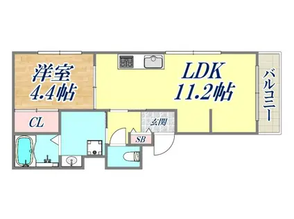 イーストヴィラ(1LDK/1階)の間取り写真