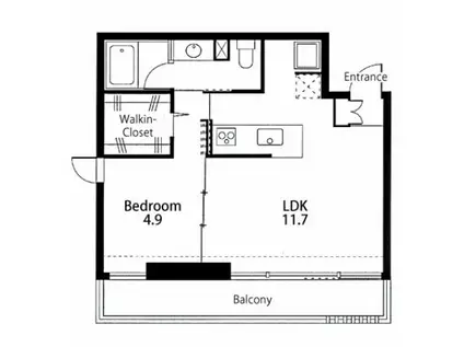 ヴィラロンド VILLA RONDO(1LDK/4階)の間取り写真