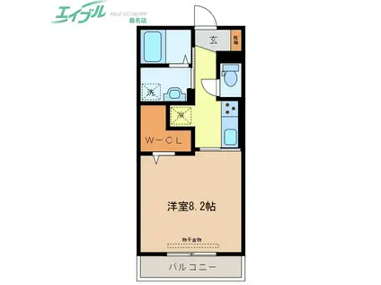 ベイフィールド(1K/2階)の間取り写真