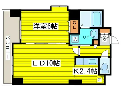 ノースパレス元町(1LDK/4階)の間取り写真
