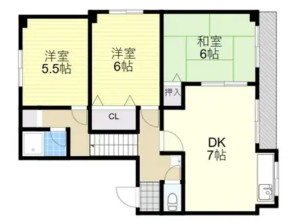 清水ハイツ(3DK/1階)の間取り写真