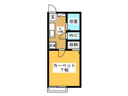 ハイツMIYOSHI III(1K/1階)の間取り写真