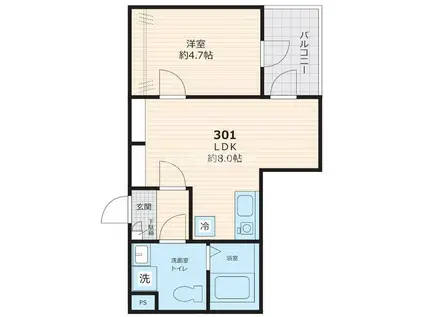 マイレジデンス上尾II(1LDK/3階)の間取り写真