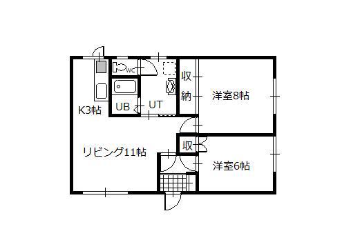 グランシャリオB(2LDK/1階)の間取り写真