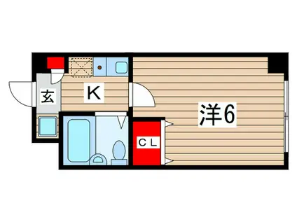 カムフォート新宿(1K/4階)の間取り写真