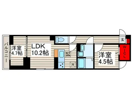 セレスティア興野(2LDK/1階)の間取り写真
