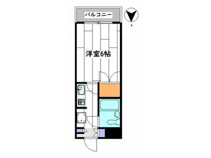 アビタシオン根岸II(1K/5階)の間取り写真